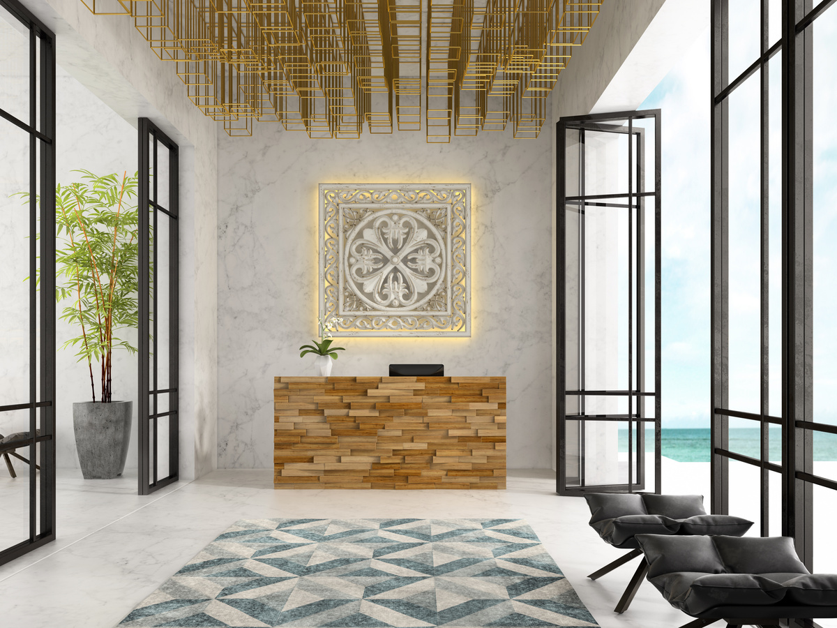 3D Hotel and Spa Reception Interior